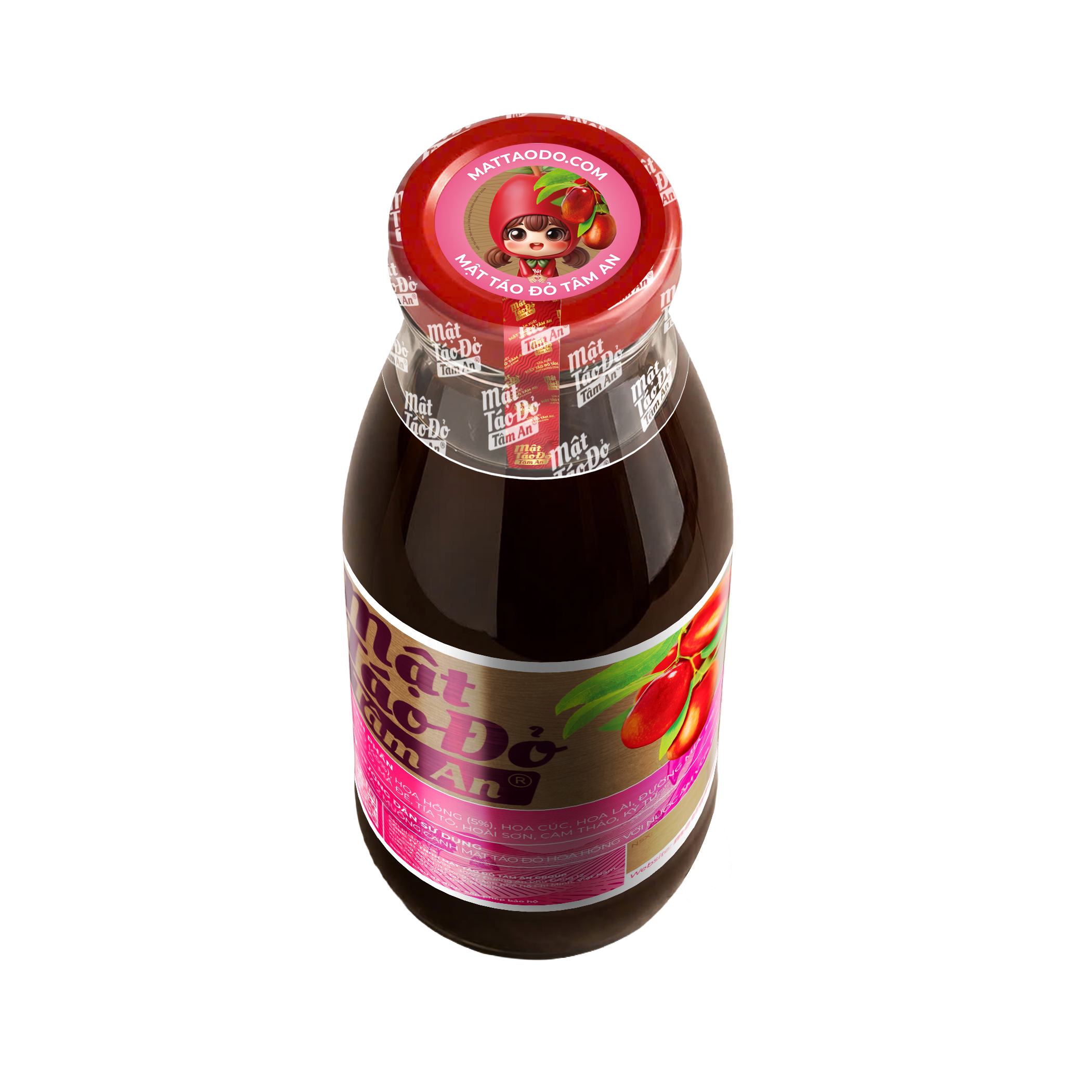 Chai Mật Táo Đỏ Hoa Hồng