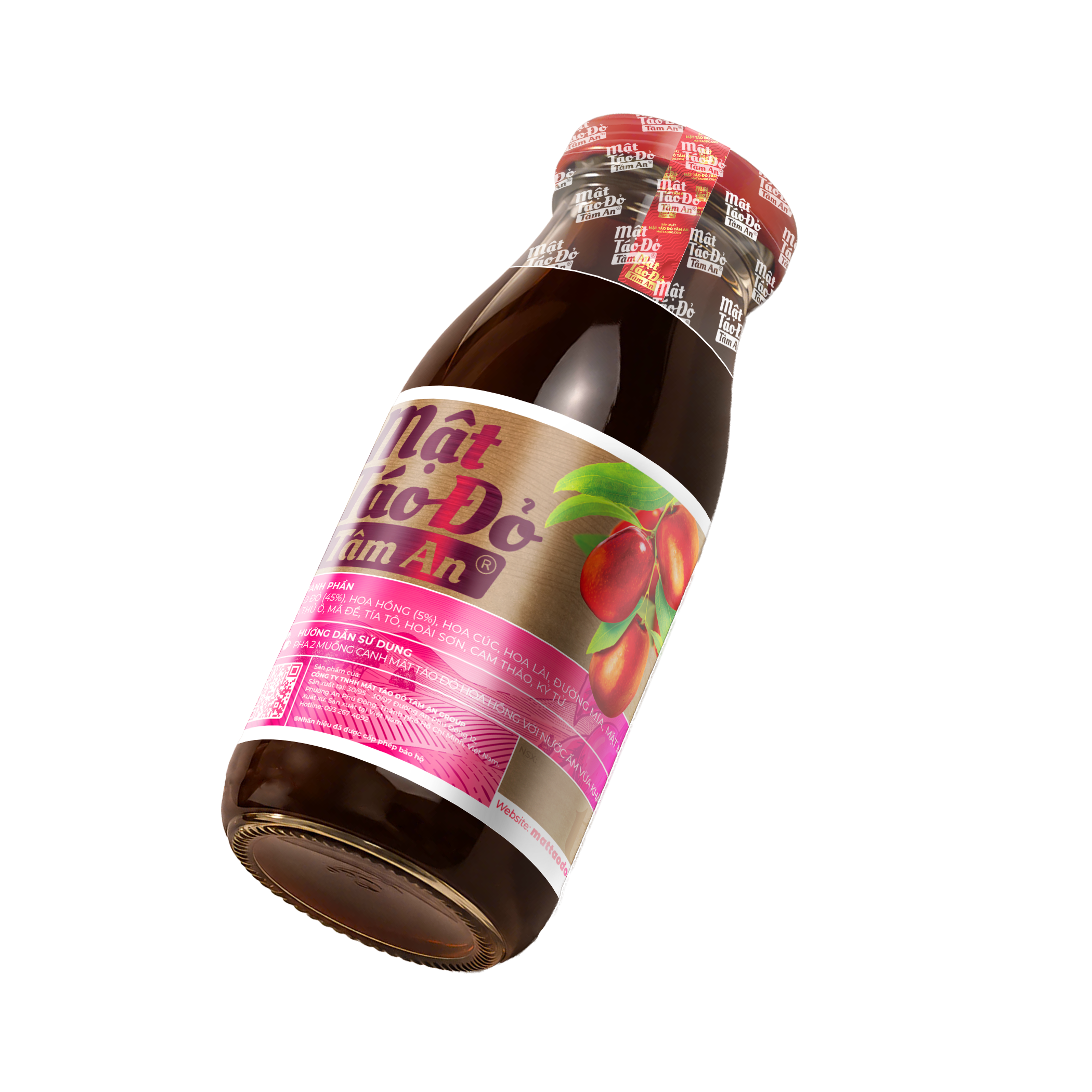 Chai Mật Táo Đỏ Hoa Hồng